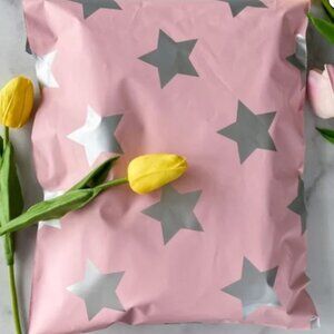 20 10x13 Silver Stars designer poly mailer